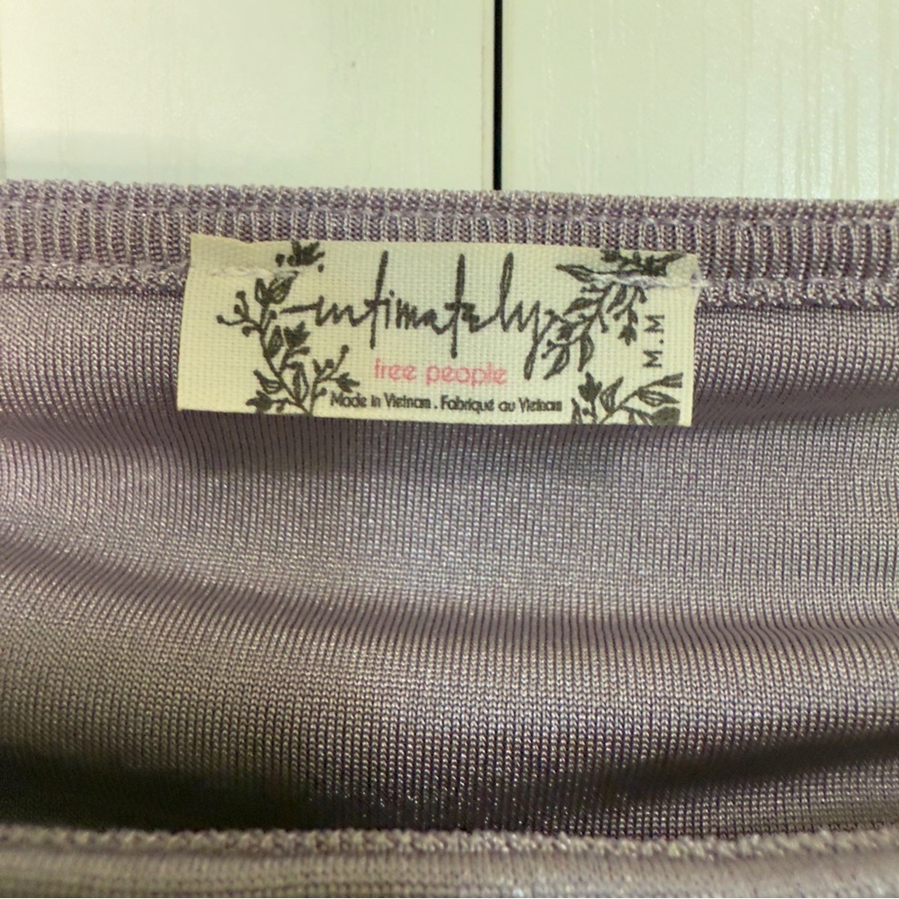 NWT Free People Meant To Be Bodysuit Silver Mauve Ruched Bell Sleeve Size Medium - Picture 6 of 11